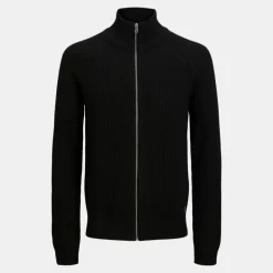 Gilet zippé en maille tricoté avec col cheminée Homme JACK & JONES