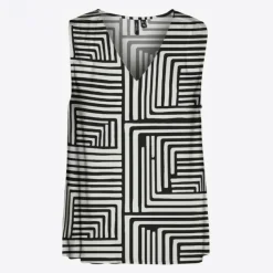 Haut basique imprimé graphique col v Femme VERO MODA
