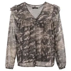 Haut blouse hua gris kaki Femme DEELUXE 74