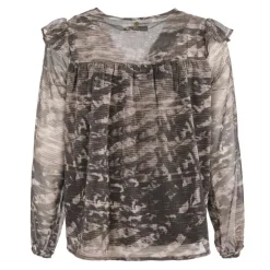 Haut blouse hua gris kaki Femme DEELUXE 74