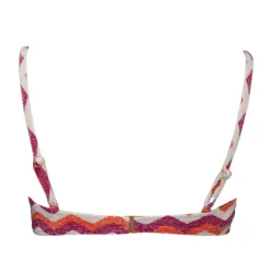 Haut de maillot brassière tissu pailleté rouge corail à motif Femme DEELUXE 74