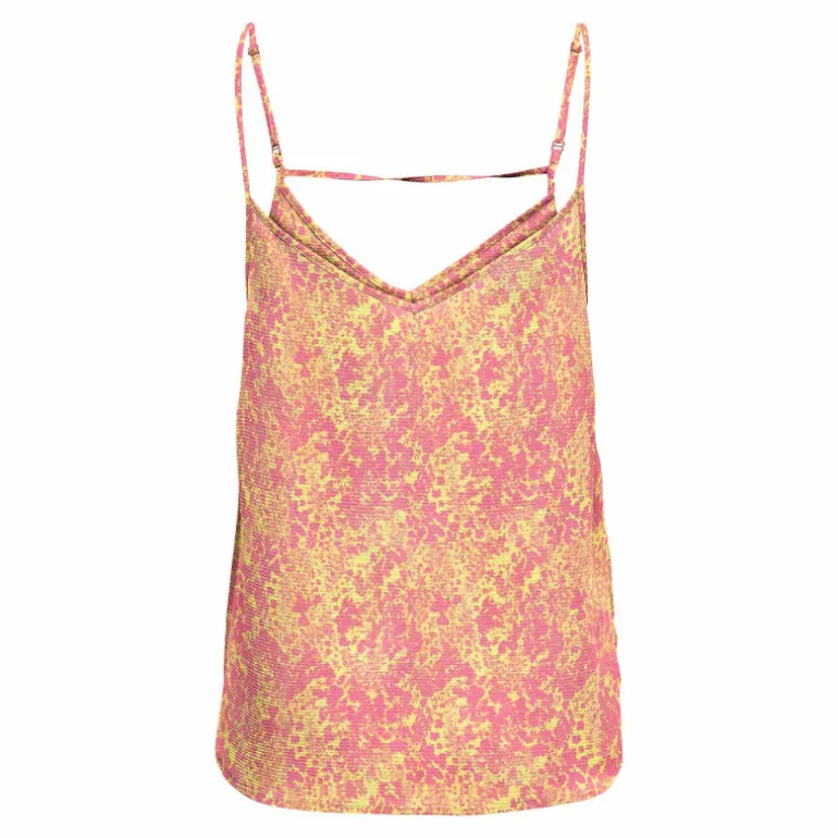 Haut léger bretelles réglables col v imprimé Femme ONLY