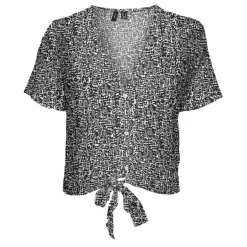 Haut manches courtes col v bouton noeud Femme VERO MODA