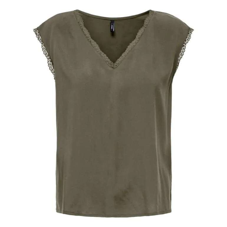 Haut manches courtes selina kalamata col v Femme ONLY