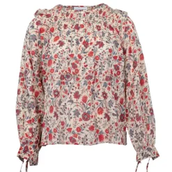 Haut manches longues annie fleurs rouges Femme ANTIK BATIK