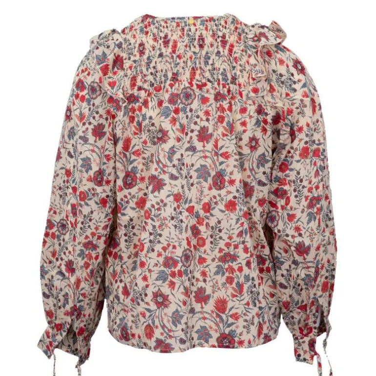 Haut manches longues annie fleurs rouges Femme ANTIK BATIK