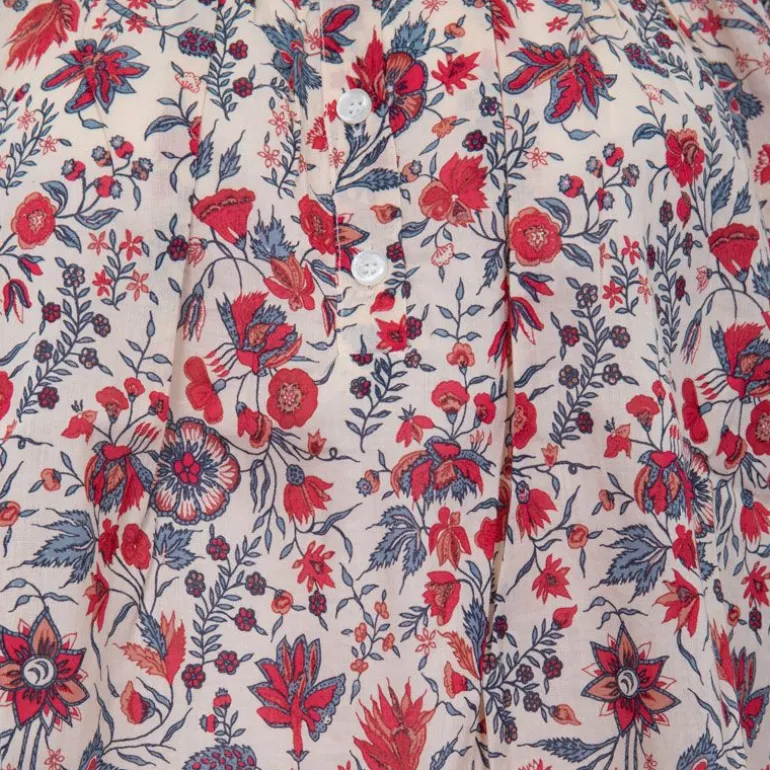 Haut manches longues annie fleurs rouges Femme ANTIK BATIK