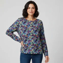 Haut manches longues col rond imprimé Femme ONLY CARMAKOMA