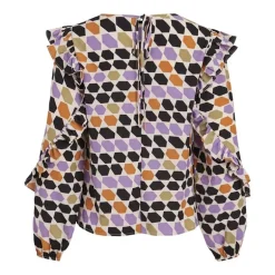 Haut ml vifisker l/s frill top /rx 14079871 Femme VILA