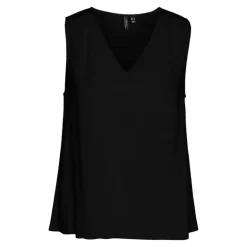 Haut noir sans manches avec col en v Femme VERO MODA