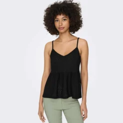 Haut sans manches col v ajouré trapèze uni Femme JDY