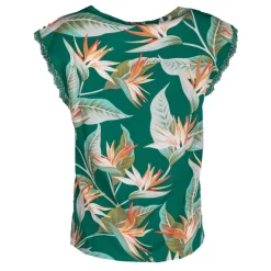 Haut sans manches col V imprimé tropical vert Femme ONLY