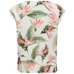 Haut sans manches col V imprimé tropical vert Femme ONLY