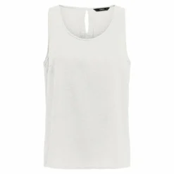 Haut sans manches droit col rond bouton au dos Femme ONLY