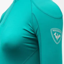 Haut technique ski avec col montant zippé grand logo dos Femme ROSSIGNOL