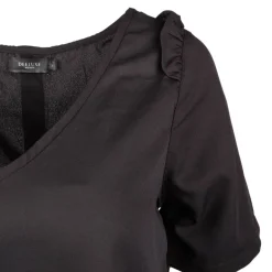 Haut uni col V volants épaules Femme DEELUXE 74