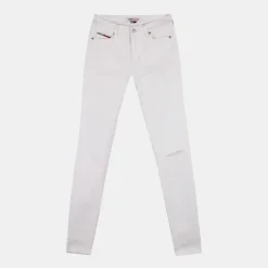 Jean blanc slim fit déchiré genou Femme TOMMY HILFIGER