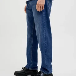 Jean bleu foncé denim Chris coton taille haute Homme JACK & JONES