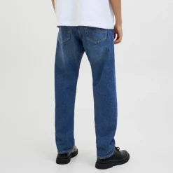 Jean bleu foncé denim Chris coton taille haute Homme JACK & JONES