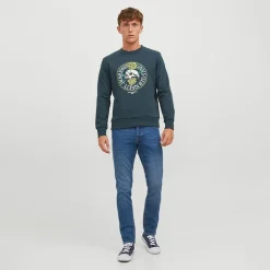Jean classique slim délavé bleu Homme JACK & JONES