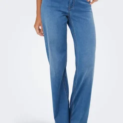 Jean denim à coupe large taille haute madison royal Femme ONLY