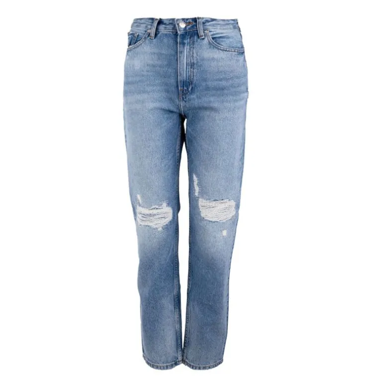 Jean denim bleu effet déchiré regular Femme TOMMY HILFIGER