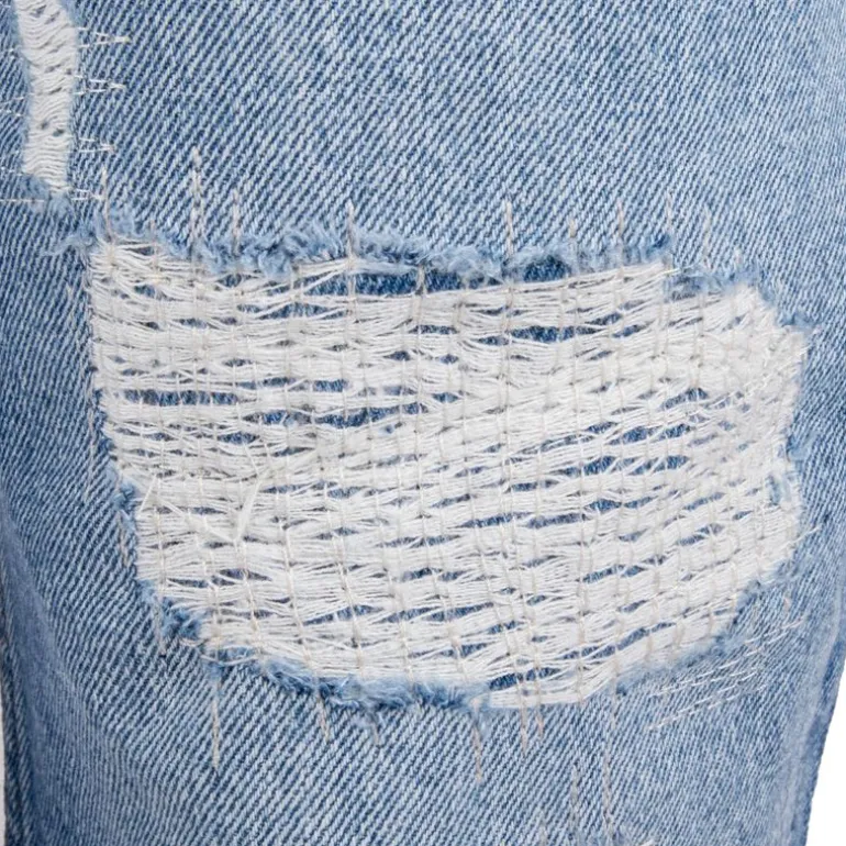 Jean denim bleu effet déchiré regular Femme TOMMY HILFIGER
