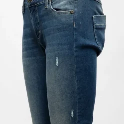 Jean denim brut délavé taille basse Femme PLEASE