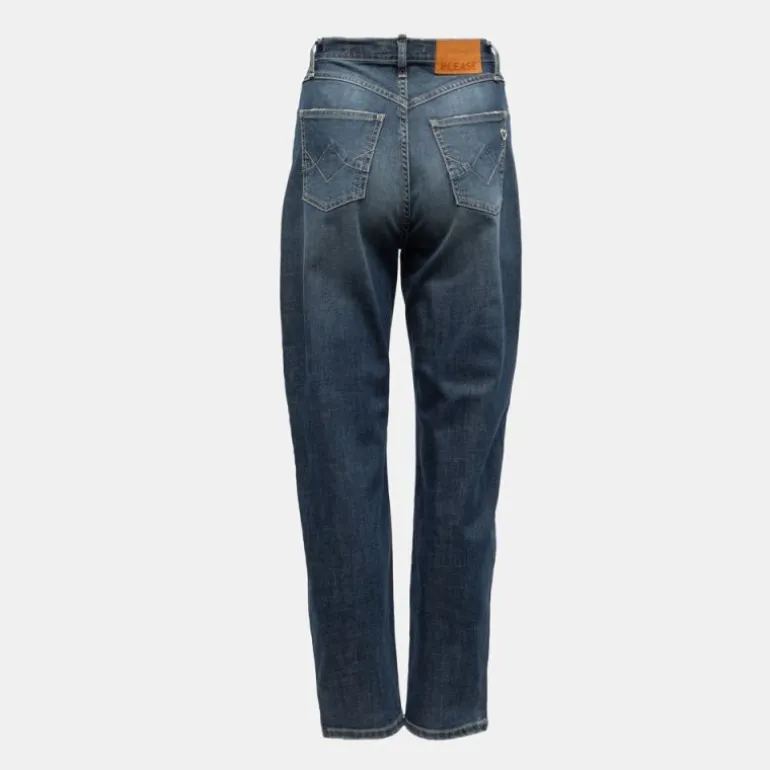 Jean denim foncé délavé effet déchiré Femme PLEASE