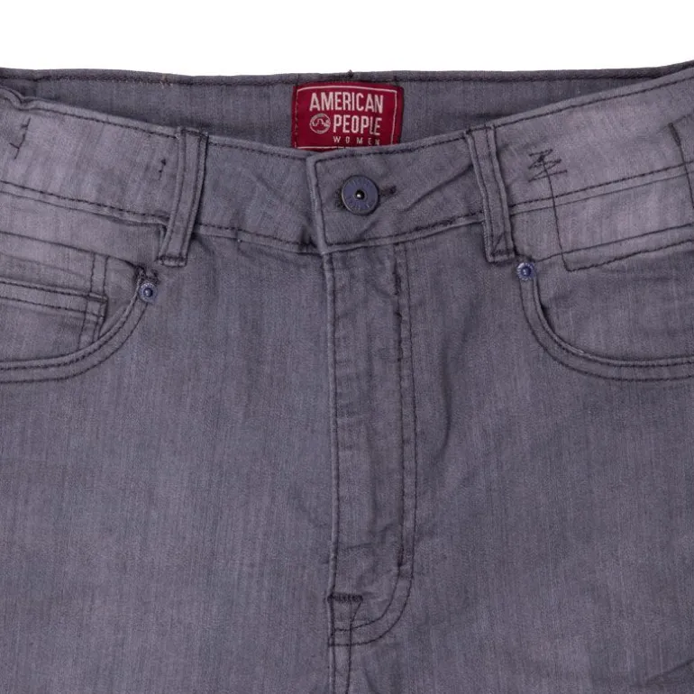 Jean gris Atlanta denim regular Femme AMERICAN PEOPLE