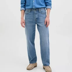 Jean loose Eddie blue denim taille haute Homme JACK & JONES