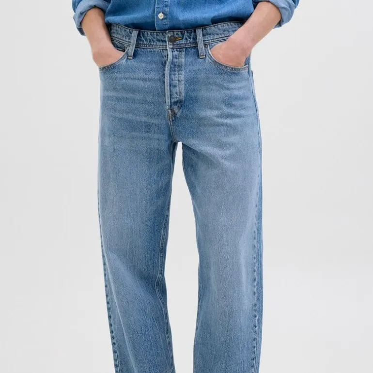 Jean loose Eddie blue denim taille haute Homme JACK & JONES