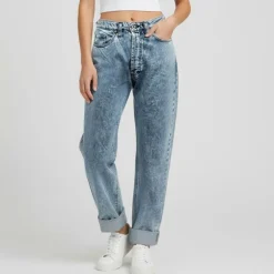 Jean regular denim avec ourlets Femme PLEASE