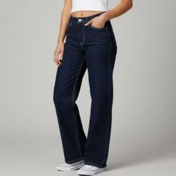 Jean Santana denim coton avec surpiqures blanches Femme AMERICAN PEOPLE