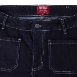 Jean Santana denim coton avec surpiqures blanches Femme AMERICAN PEOPLE