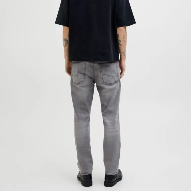 Jean zippé grey denim clark stretch tapered Homme JACK & JONES