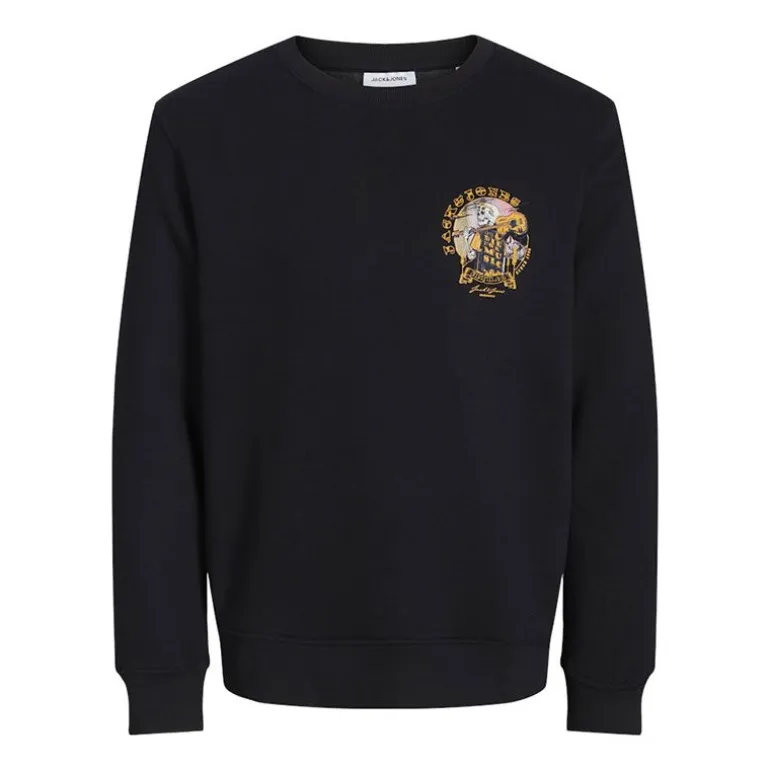 Jjskull rock sweat imprimé noir Homme JACK & JONES
