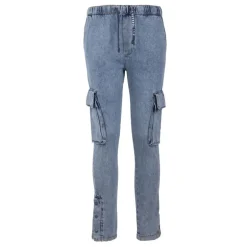 Jogging jean délavé cargo john en coton Homme BILL TORNADE
