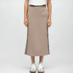 Jupe dasy mi longue bandes graphiques avec fente Femme HOLLY AND JOEY