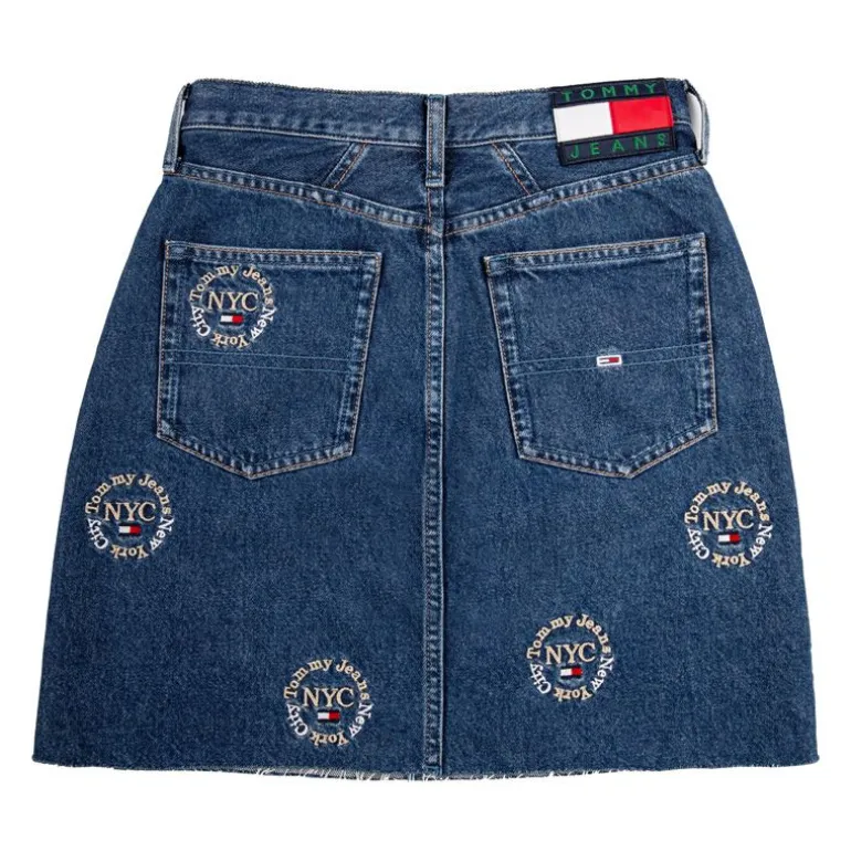 Jupe en jean avec broderie en coton Femme TOMMY HILFIGER