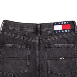 Jupe en jean noir droite Femme TOMMY HILFIGER