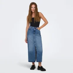 Jupe en jeans longue onlcilla en coton Femme ONLY