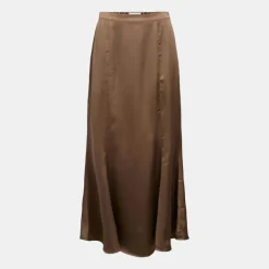 Jupe longue droite effet satiné Femme OBJECT