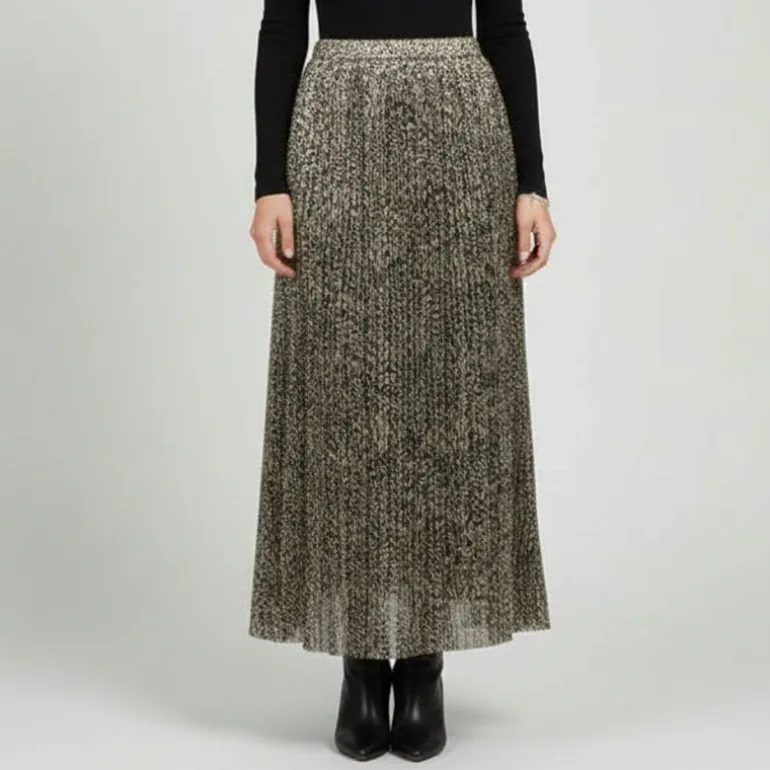 Jupe longue imprimé avec fils métalliques Femme PLEASE