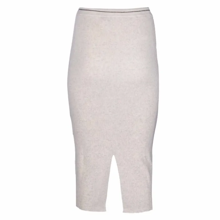 Jupe longue moulante laine logo fendu arrière Femme CALVIN KLEIN