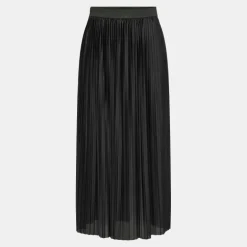 Jupe longue plissée noire boa ceinture élastique Femme JDY