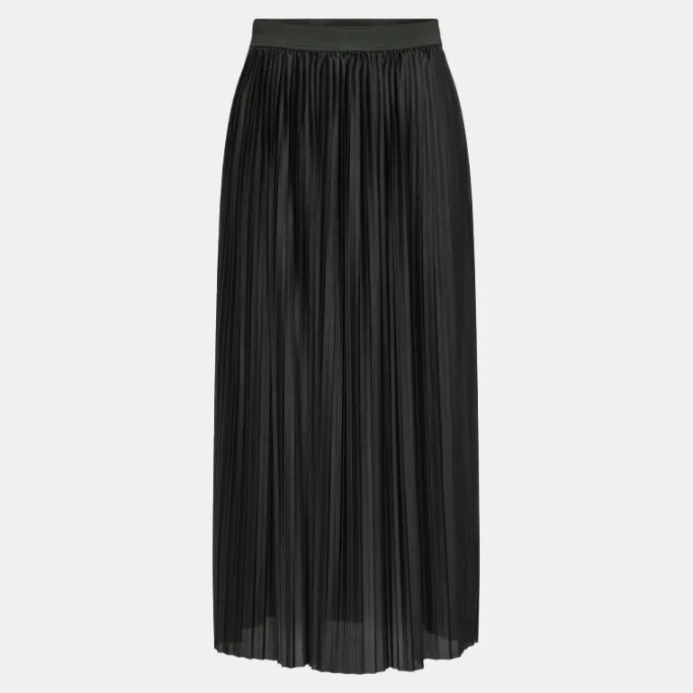 Jupe longue plissée noire boa ceinture élastique Femme JDY