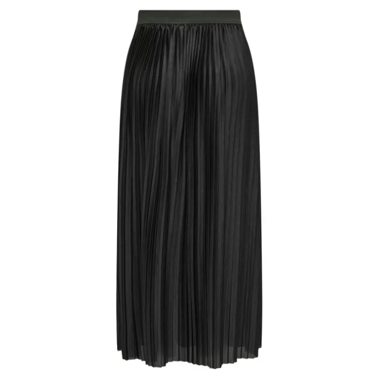 Jupe longue plissée noire boa ceinture élastique Femme JDY