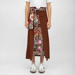 Jupe marron gab imprimé léopard Femme HOLLY AND JOEY
