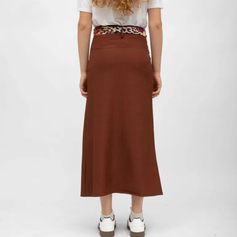 Jupe marron gab imprimé léopard Femme HOLLY AND JOEY